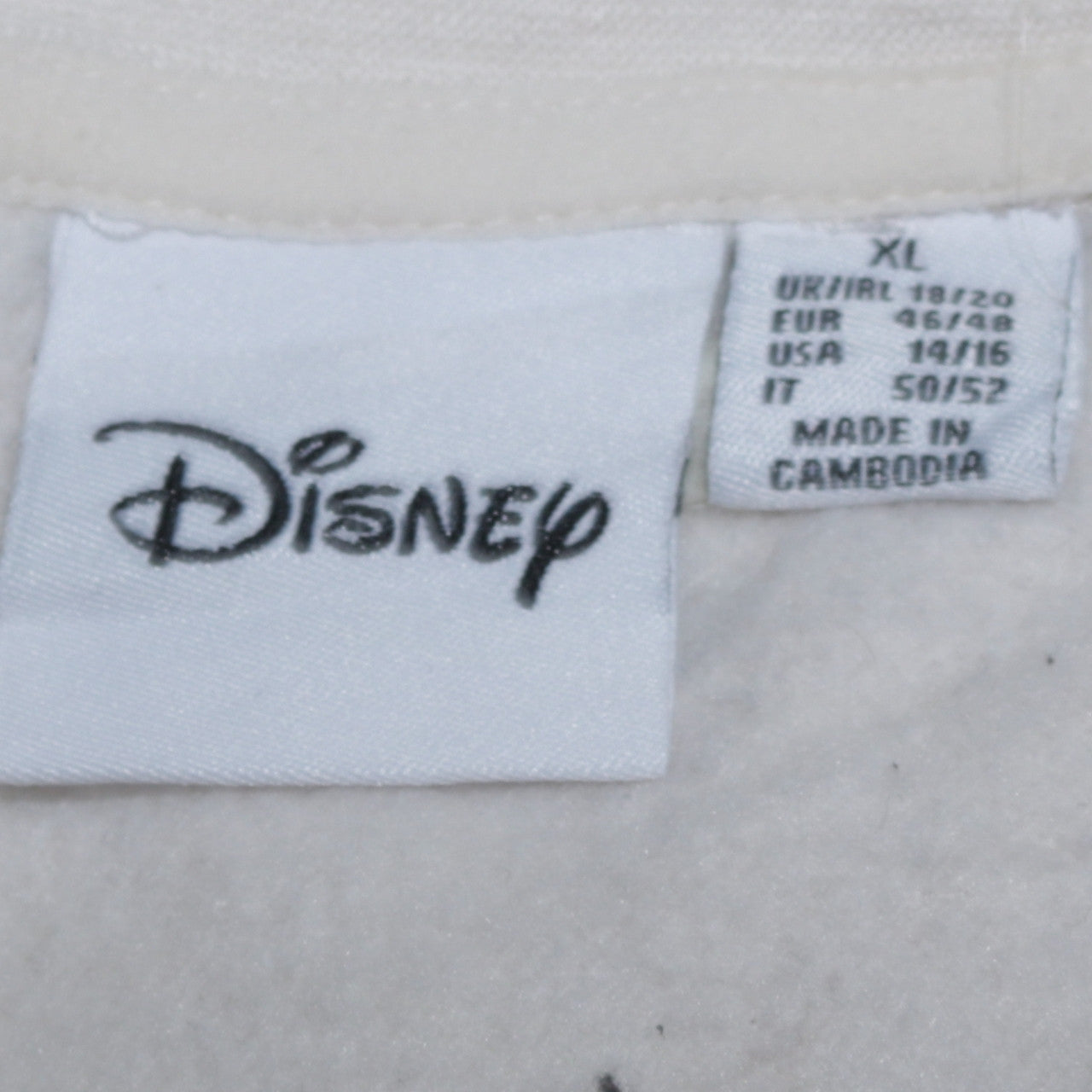 Disney Women White Mickey Mouse Heart Print Sweatshirt XL