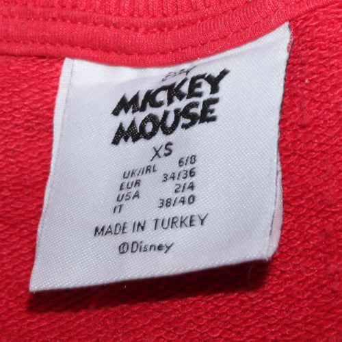 Primark Disney Women's Red Mickey Mouse Pullover Sweatshirt XS