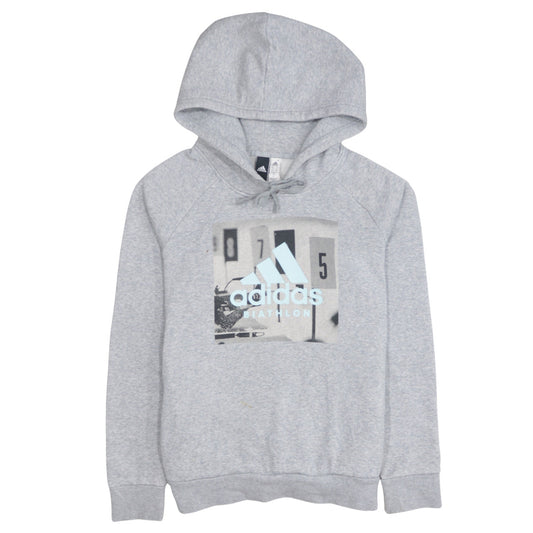Adidas Women’s Grey Pullover Hoodie Small Biathlon Graphic Print