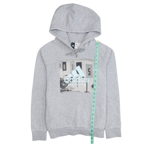 Adidas Women’s Grey Pullover Hoodie Small Biathlon Graphic Print