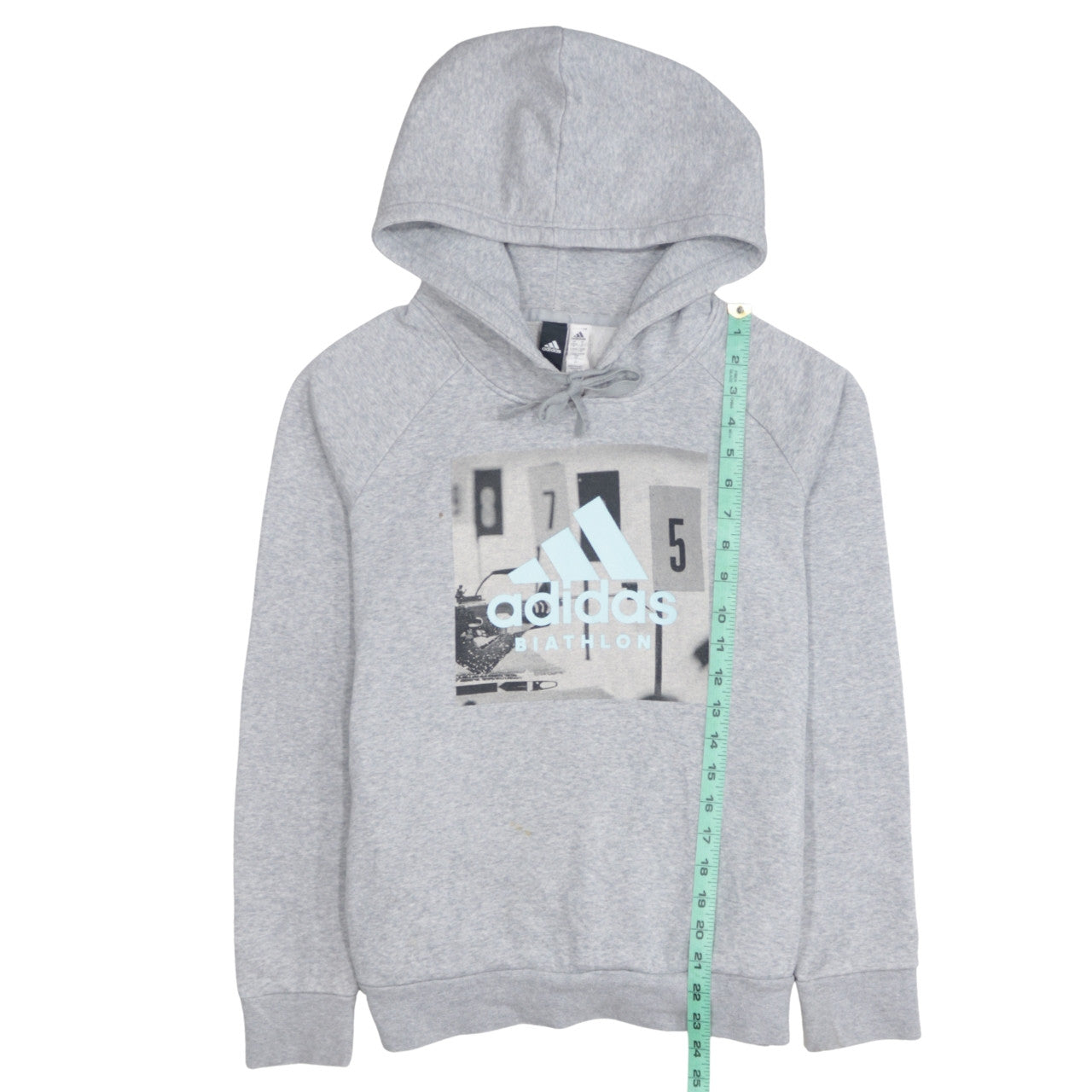 Adidas Women’s Grey Pullover Hoodie Small Biathlon Graphic Print
