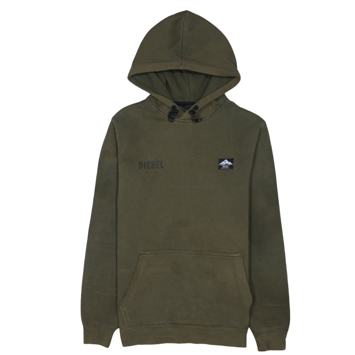 Diesel Men’s Green Pullover Hoodie Size S Regular Fit Logo Design