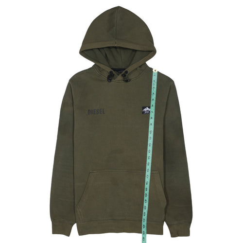 Diesel Men’s Green Pullover Hoodie Size S Regular Fit Logo Design