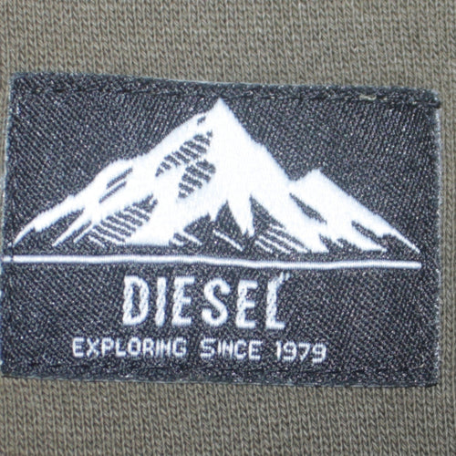 Diesel Men’s Green Pullover Hoodie Size S Regular Fit Logo Design