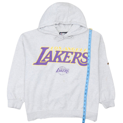 NBA Los Angeles Lakers Grey Hoodie Women L Pullover Logo Sweatshirt