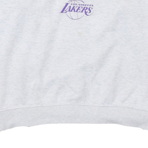 NBA Los Angeles Lakers Grey Hoodie Women L Pullover Logo Sweatshirt