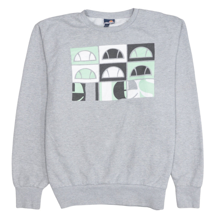 Ellesse Men's Grey XL Pullover Sweatshirt Crew Neck Graphic Logo