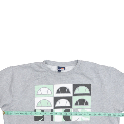 Ellesse Men's Grey XL Pullover Sweatshirt Crew Neck Graphic Logo