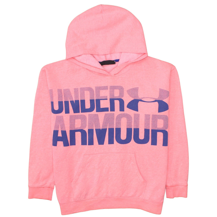 Under Armour Girls Pink Pullover Hoodie Size 14 Years Fleece ColdGear