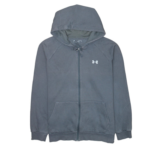 Under Armour Men Grey Full Zip Hoodie XL Loose Fit Sportswear