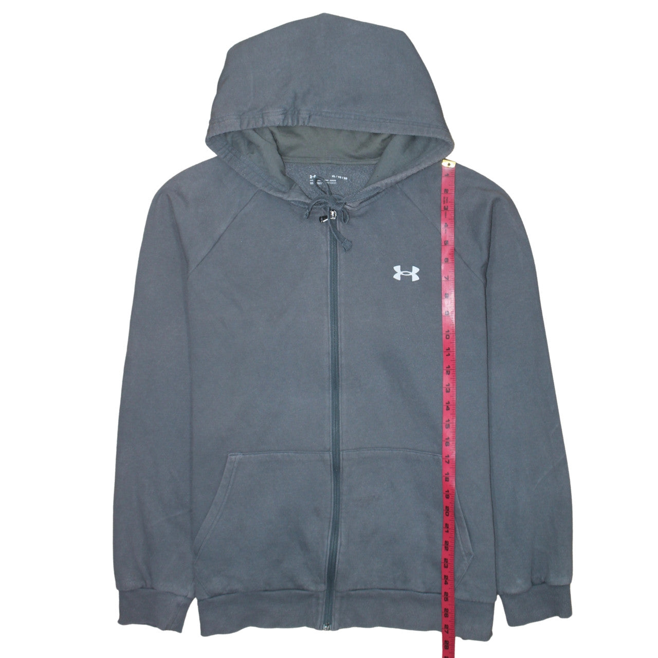 Under Armour Men Grey Full Zip Hoodie XL Loose Fit Sportswear