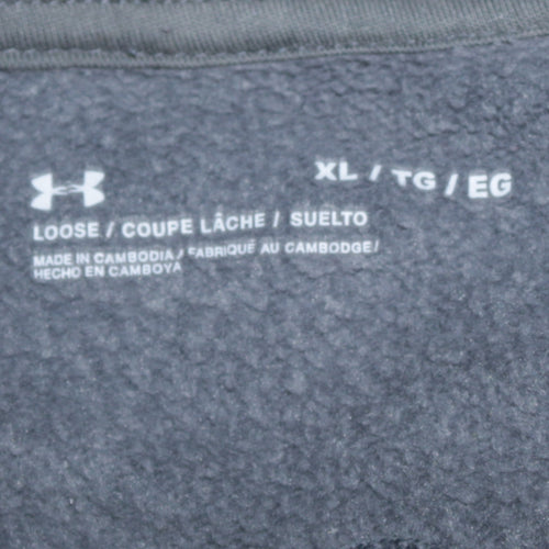 Under Armour Men Grey Full Zip Hoodie XL Loose Fit Sportswear
