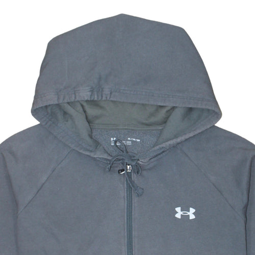 Under Armour Men Grey Full Zip Hoodie XL Loose Fit Sportswear