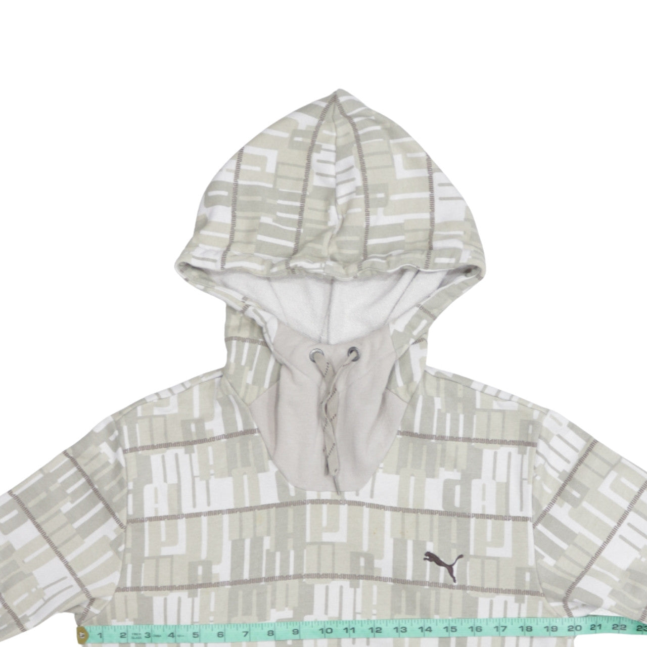 Puma Men Beige Graphic Pullover Hoodie Size S Casual Sportswear