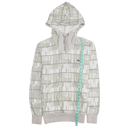 Puma Men Beige Graphic Pullover Hoodie Size S Casual Sportswear