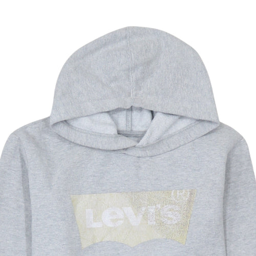 Levi's Girls Grey Pullover Hoodie 16 Years Logo Cotton Blend Sweatshirt