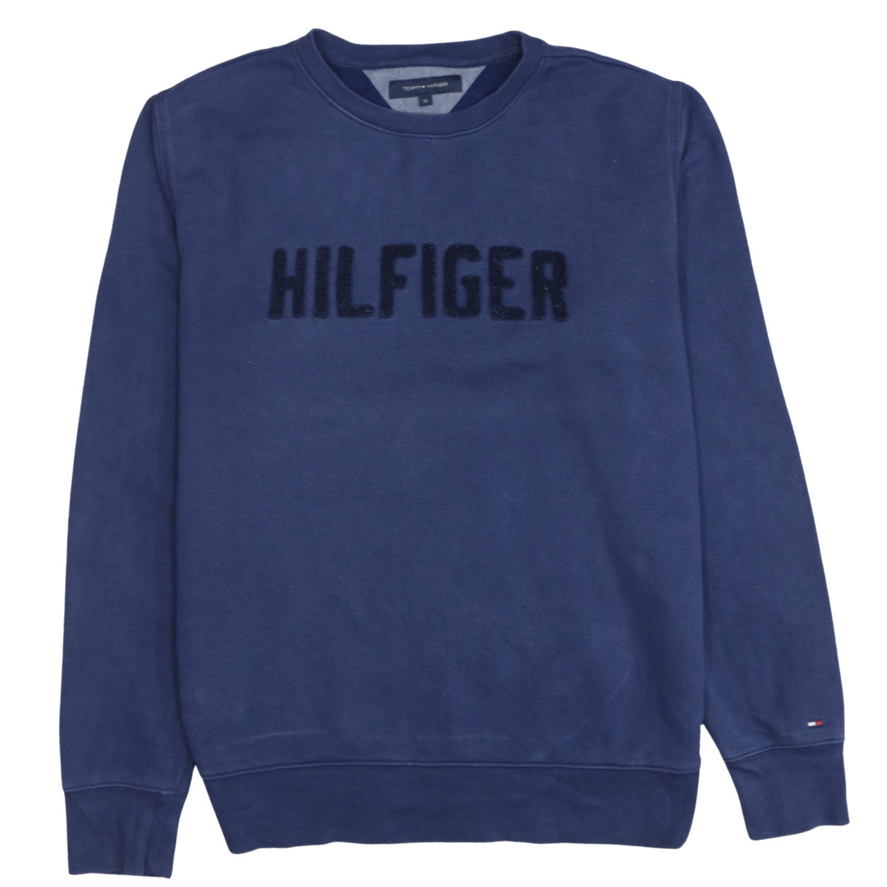 Tommy Hilfiger Men Blue XL Pullover Sweatshirt Classic Logo Crew Neck