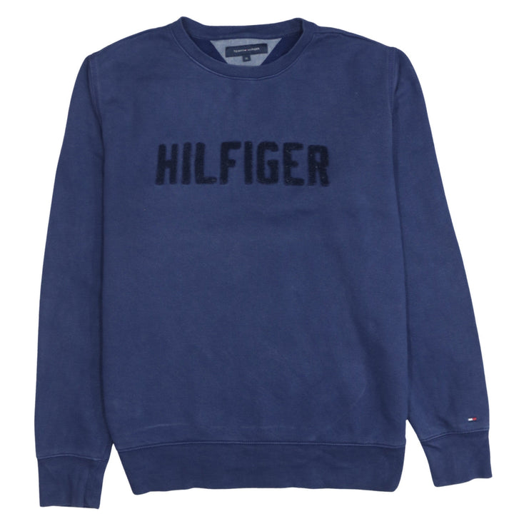 Tommy Hilfiger Men Blue XL Pullover Sweatshirt Classic Logo Crew Neck
