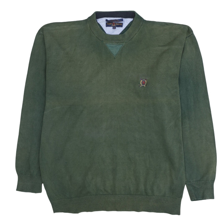 Tommy Hilfiger Mens Green Cotton Golf Pullover Jumper XL