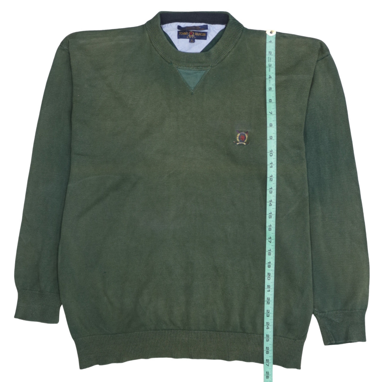 Tommy Hilfiger Mens Green Cotton Golf Pullover Jumper XL