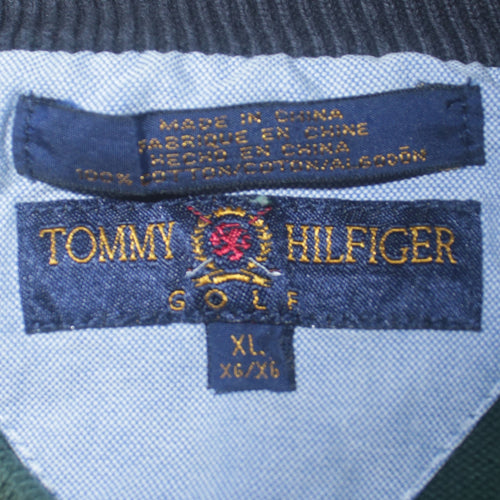 Tommy Hilfiger Mens Green Cotton Golf Pullover Jumper XL
