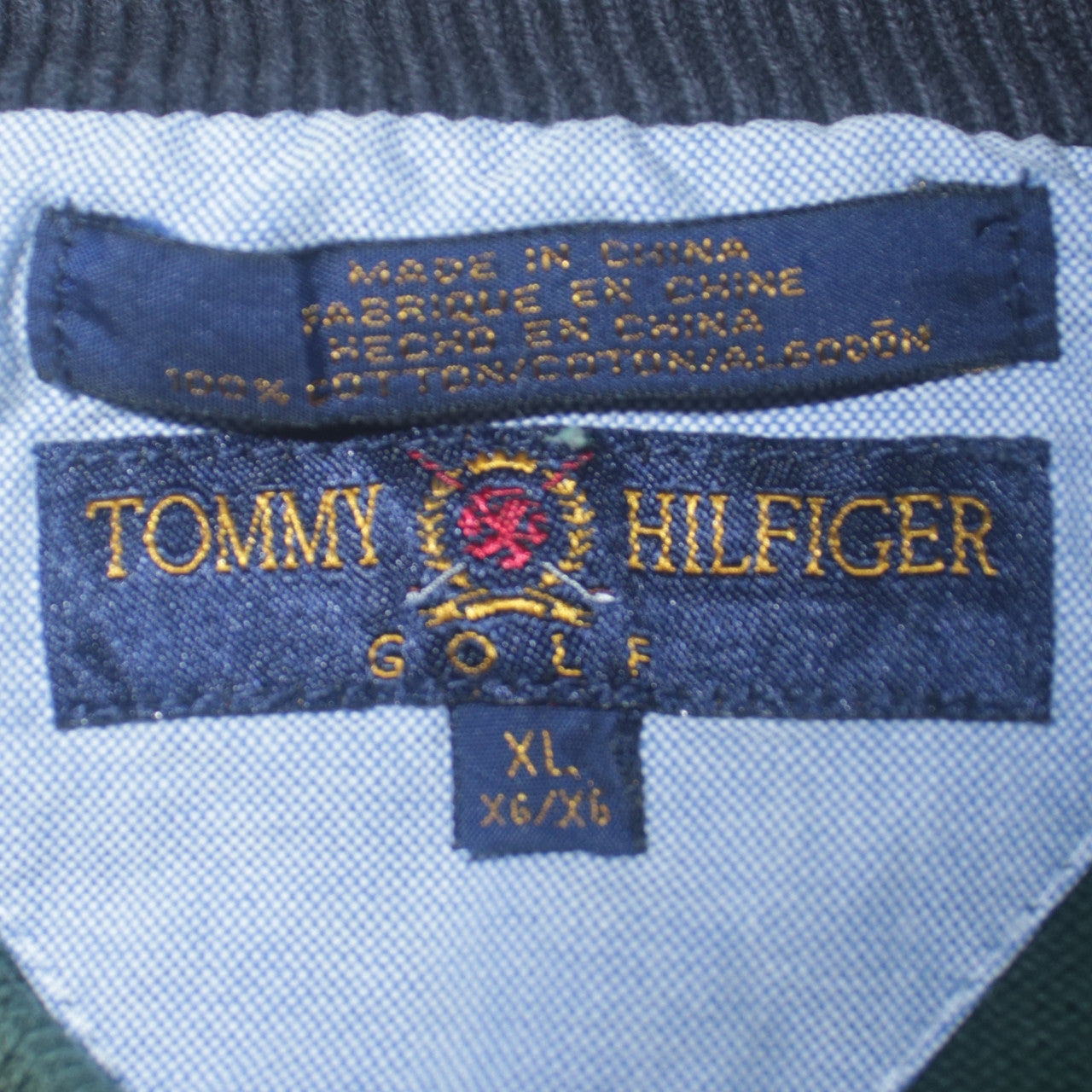 Tommy Hilfiger Mens Green Cotton Golf Pullover Jumper XL