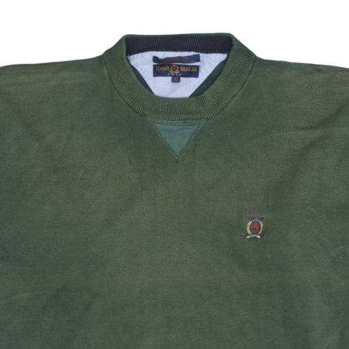 Tommy Hilfiger Mens Green Cotton Golf Pullover Jumper XL