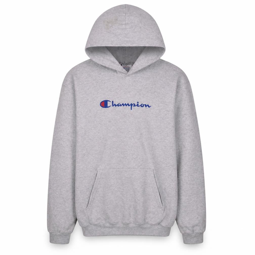 Champion Boys Grey Pullover Hoodie YXL Fleece Cotton Blend Logo Sweatshirt