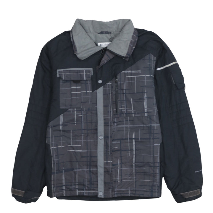 Columbia Boys Grey Geometric Waterproof Lined Winter Puffer Jacket 20 Plus