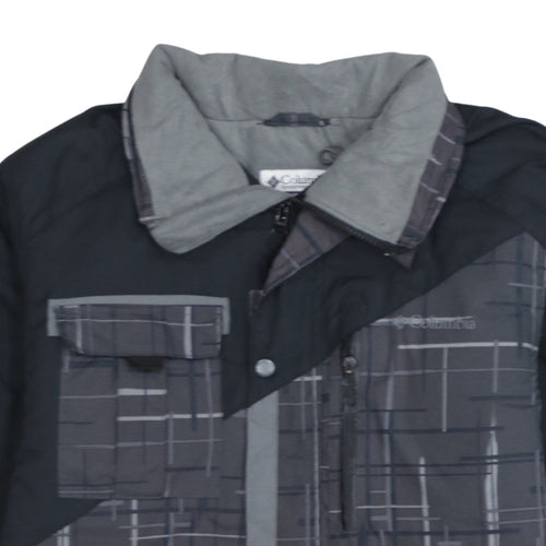 Columbia Boys Grey Geometric Waterproof Lined Winter Puffer Jacket 20 Plus