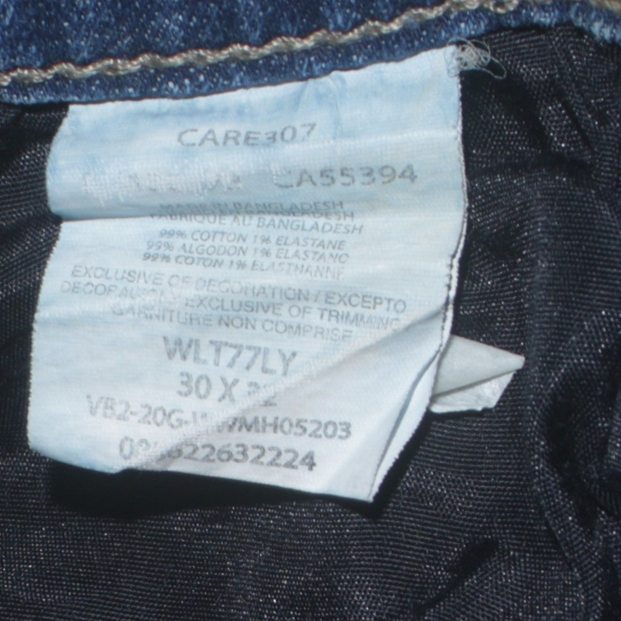 Wrangler Men's Blue 30x32 Straight Leg Denim Jeans