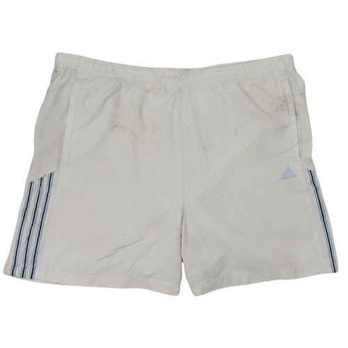 Adidas Men's White L Athletic Shorts Elastic Waist Activewear