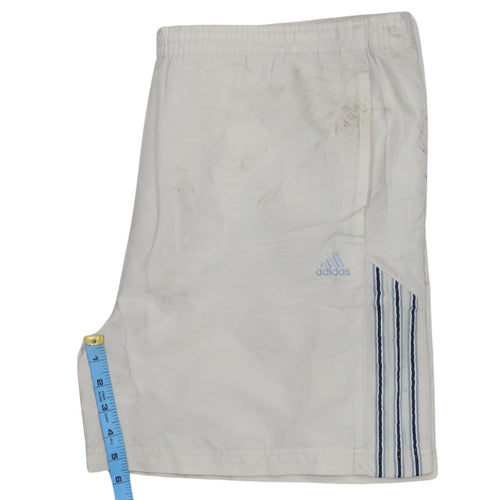 Adidas Men's White L Athletic Shorts Elastic Waist Activewear