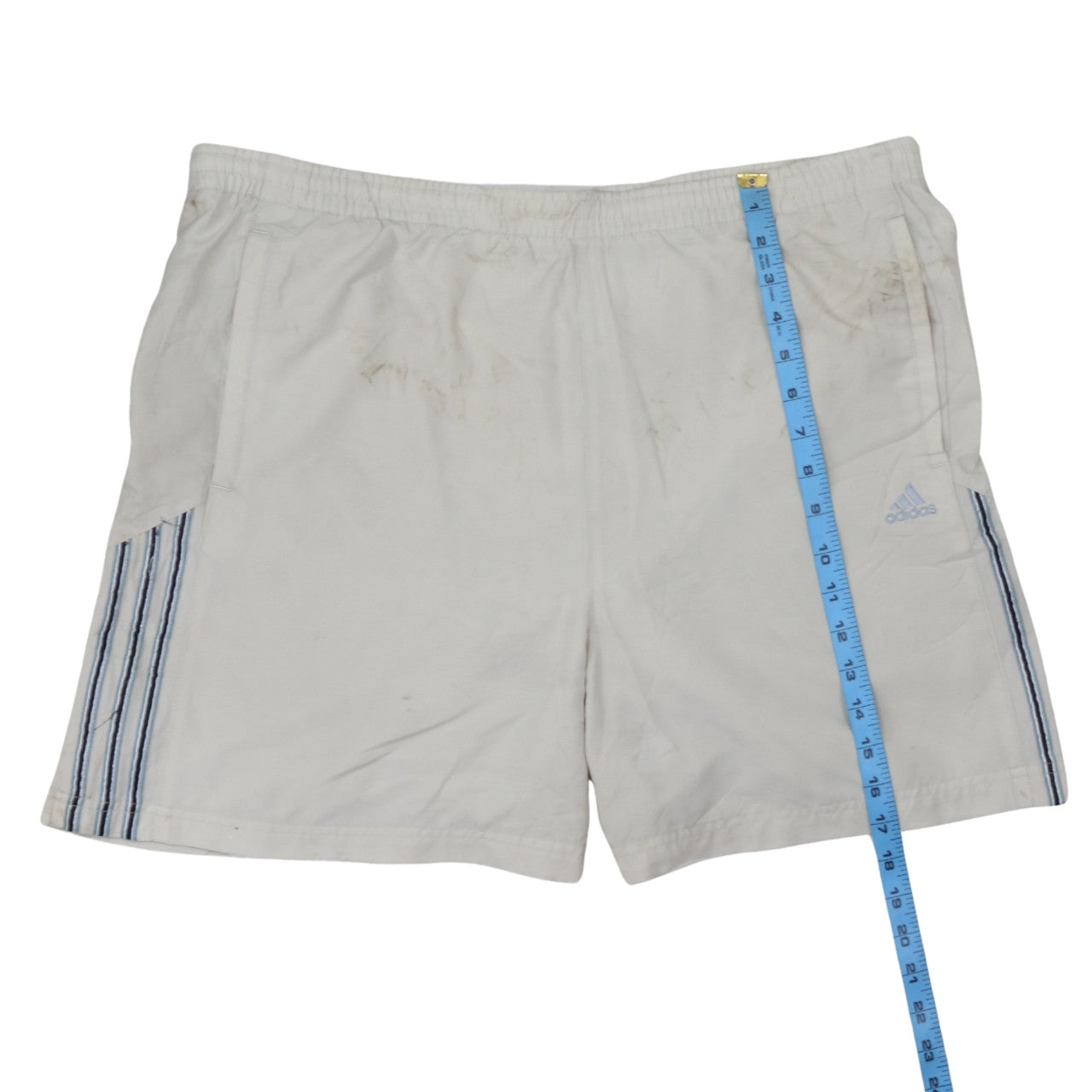 Adidas Men's White L Athletic Shorts Elastic Waist Activewear