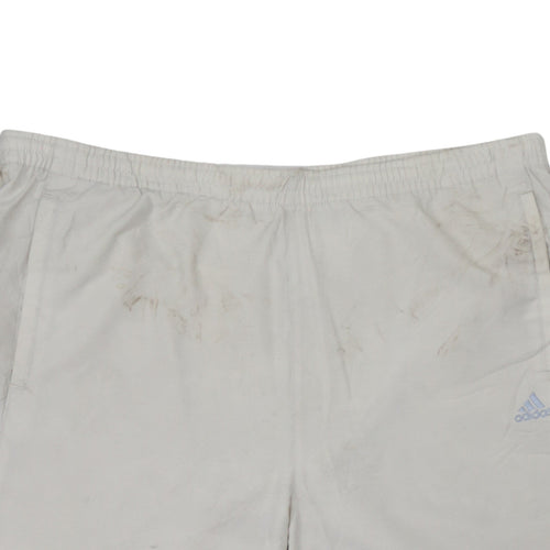 Adidas Men's White L Athletic Shorts Elastic Waist Activewear