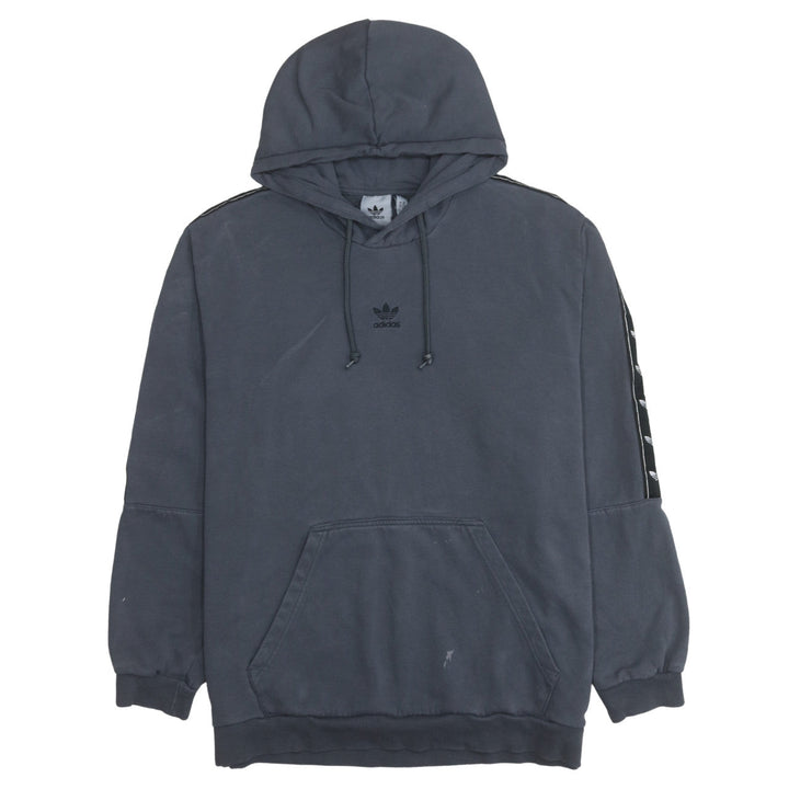 Adidas Men's Grey XL Pullover Hoodie with Logo Detail
