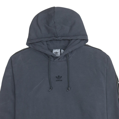 Adidas Men's Grey XL Pullover Hoodie with Logo Detail