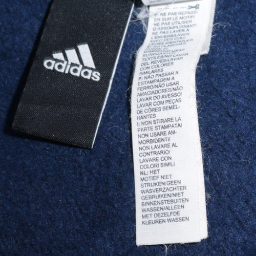 Adidas Men's Blue Pullover Hoodie L Sports Fleece Sweatshirt