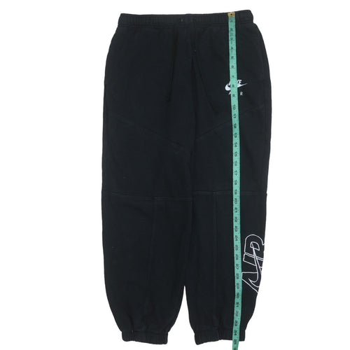 Nike Air Women's Black Jogger Trousers M Fleece Drawstring
