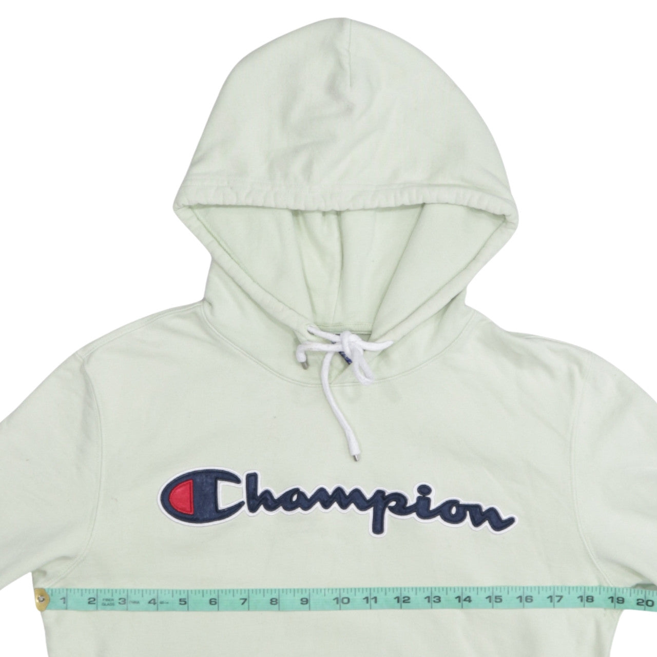 Champion Women's Small White Pullover Hoodie with Logo Embroidery
