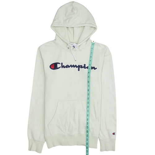 Champion Women's Small White Pullover Hoodie with Logo Embroidery