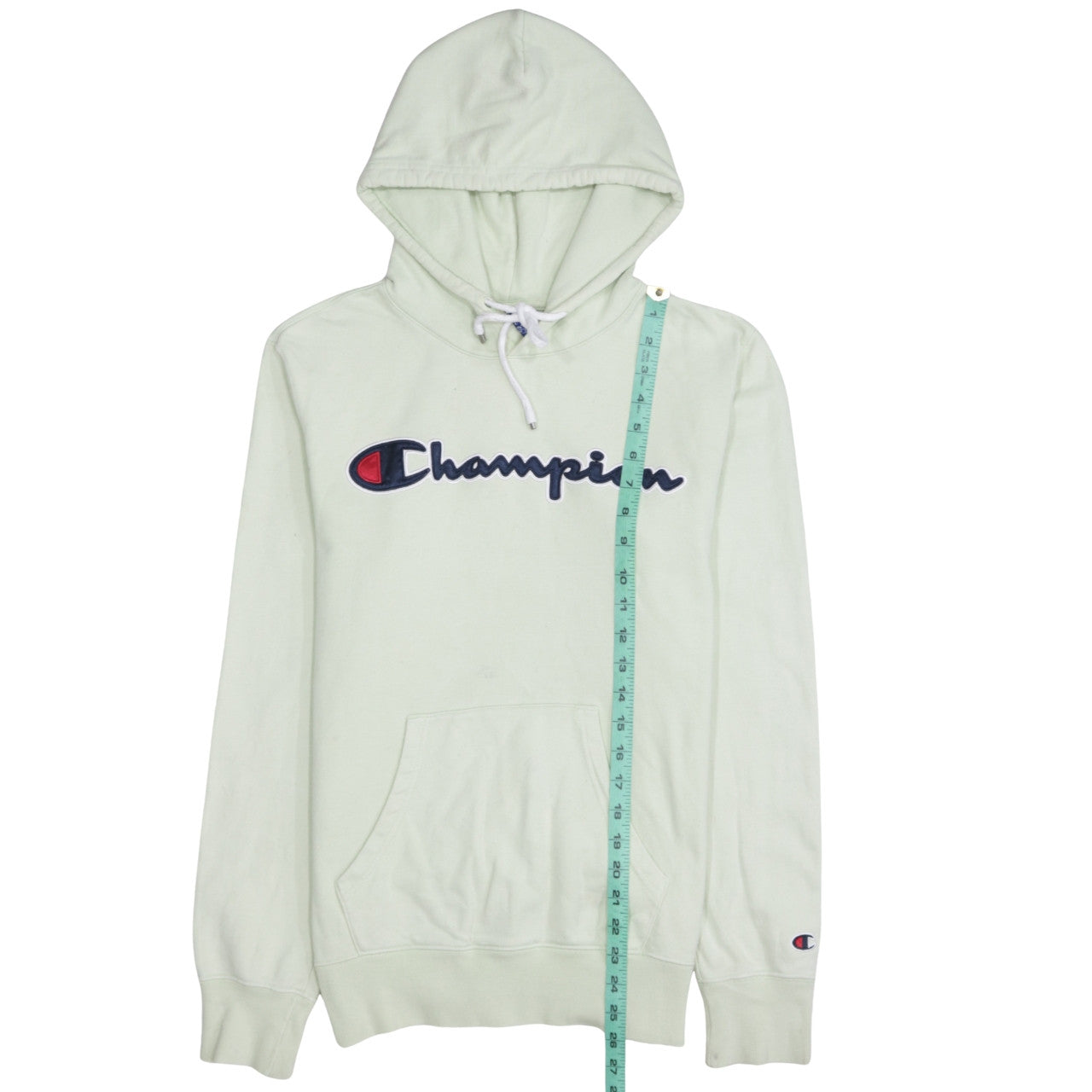 Champion Women's Small White Pullover Hoodie with Logo Embroidery