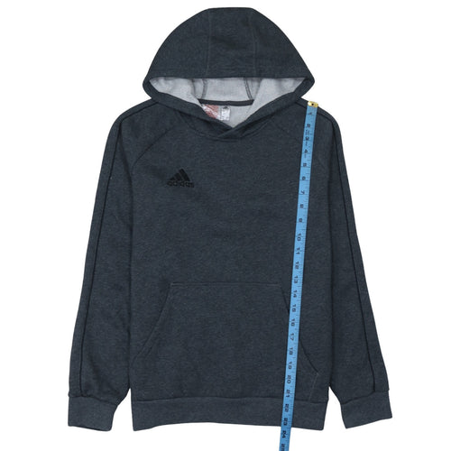 Adidas Boys Grey Fleece Pullover Hoodie Size 13-14 Years