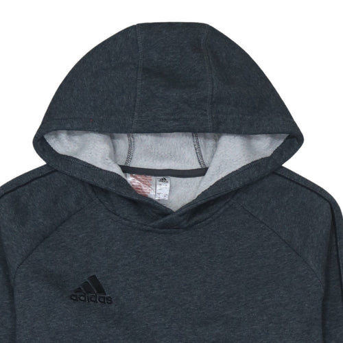 Adidas Boys Grey Fleece Pullover Hoodie Size 13-14 Years