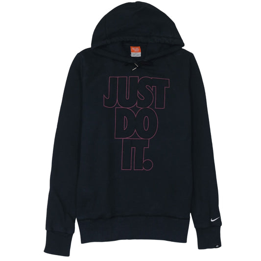 Nike Athletic Dept Women Black Pullover Hoodie L Graphic Just Do It