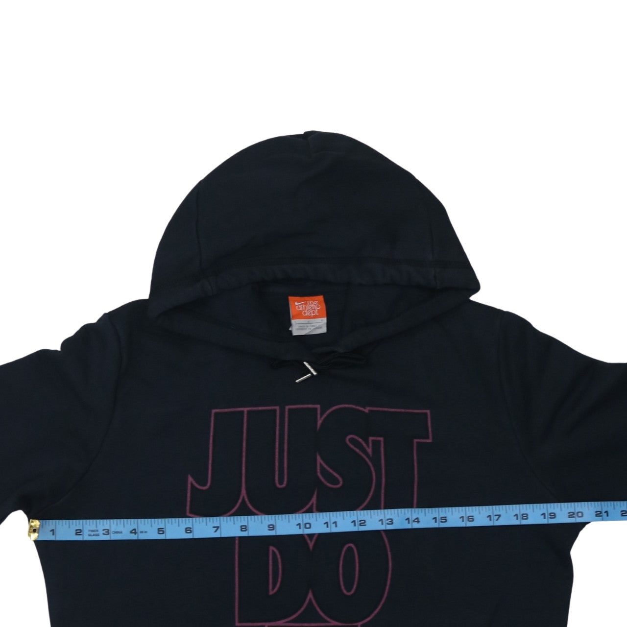 Nike Athletic Dept Women Black Pullover Hoodie L Graphic Just Do It