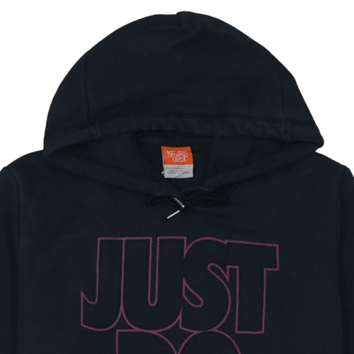 Nike Athletic Dept Women Black Pullover Hoodie L Graphic Just Do It