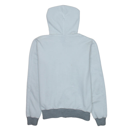 Nike Air Womens White Full Zip Hoodie Size L Grey Trim Casual
