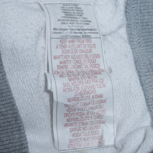 Nike Air Womens White Full Zip Hoodie Size L Grey Trim Casual