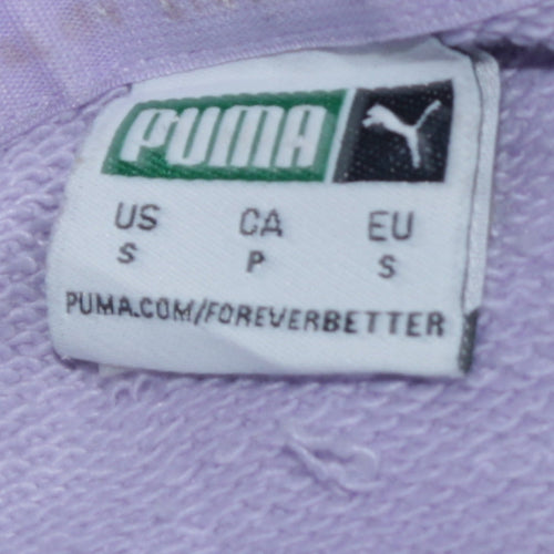 Puma Women’s Purple Hoodie Small Pullover Silver Logo Casual